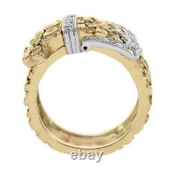 0.30 Carat Round Cut Diamond Nugget Style Buckle Ring 18K Yellow Gold
