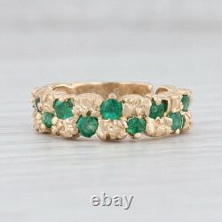 0.70ctw Green Emerald Nugget Ring 14k Yellow Gold Size 6-6.25 Band