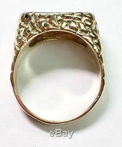 1.00 ct mens NATURAL 24 X DIAMOND nugget ring SOLID 14k yellow GOLD