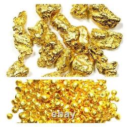 1.000 Grams Alaskan Natural Gold Nuggets #6 Mesh + 1.000 Grams 24k Gold Shot