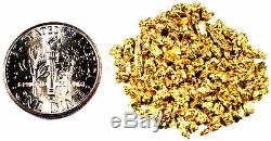 1.000 Grams Alaskan Yukon Bc Natural Pure Gold Nuggets #12 Mesh Free Shipping