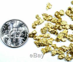 1.000 Grams Alaskan Yukon Bc Natural Pure Gold Nuggets #8 Mesh Free Shipping