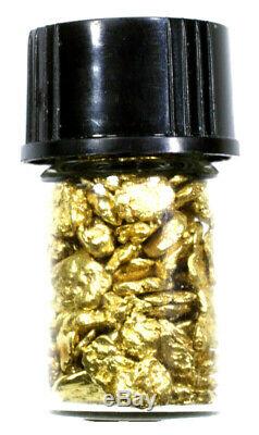 1.000 Grams Alaskan Yukon Bc Natural Pure Gold Nuggets #8 Mesh W Bottle (#b800)