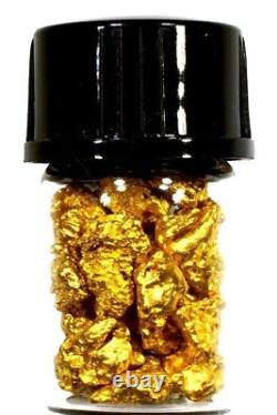 1.000 Grams Australian Natural Pure Gold Nuggets #6 Mesh W Bottle (#aub600)