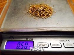 1/2 troy ounce Natural Alaska Placer Gold Raw Nugget Flakes FREE US SHIPPING