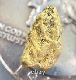 1.358 grams #4 mesh Alaskan Natural Placer Gold Nugget Free Shipping! #A3824