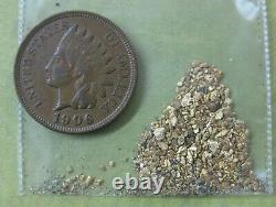 1.5 Grams Alaska Natural Placer Gold Dust/Nuggets withfree Indian Penny BINo