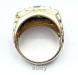 1.50 ct natural DIAMOND mens cluster nugget pinky ring SOLID 14k yellow gold