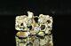 $1,500 14k Solid Yellow Gold 0.18ct Round Diamond Nugget Style Ring Band Size 5
