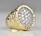 1.50ct Round Cut Moissanite Men's Cluster Nugget Ring In 14k Yellow Gold Plated