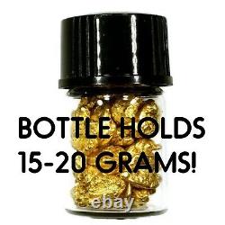 1.550 Grams Alaskan Yukon Bc Natural Pure Gold Nuggets #6 Mesh W Bottle (b600)