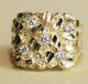 1 Ct D/vvs Rd Natural Moissanite Men's Nugget Charm Ring 14k Gold Plated Silver