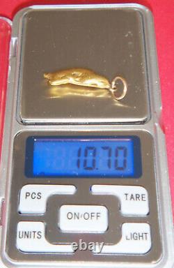 10.70g Men's 22-24k Alaskan Natural Yellow Gold Nugget Pendant/Charm pre-owned