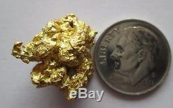 10.89 Gram Natural Alaska Placer Gold Nugget With Visible Quartz # V 3002