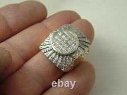 10 karat men diamond ring 10K gold unique large top Hip Hop nugget diamond ring