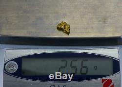 #1020 Australian Natural Gold Nugget 2.56 Grams Genuine