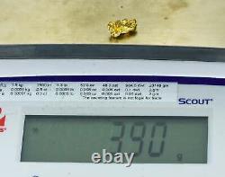 #1020 Natural Gold Nugget Australian 3.90 Grams Genuine