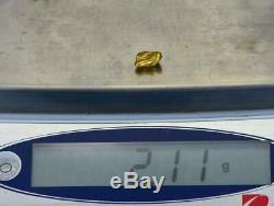 #1028 Australian Natural Gold Nugget 2.11 Grams Genuine
