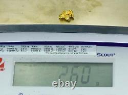 #1039 Natural Gold Nugget Australian 2.60 Grams Genuine