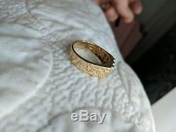 10K DIAMOND NUGGET CLUSTER RING YELLOW GOLD MENS SIZE 10 by CI