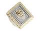 10k Yellow Gold 3d Lion Xl Rectangle Nugget Frame Real Diamond Ring 1.50ct