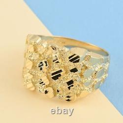 10K Yellow Gold Nugget Ring Anniversary Jewelry Gift for Men Size 10 4.10 Grams