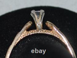 10k Gold Solitaire Engagement Ring with a Gold Nugget Design Accents