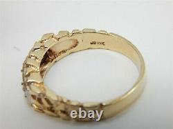 10k Yellow Gold. 15 Tcw Triple Diamond Nugget Band Men's Ring Size 10.25 Jb
