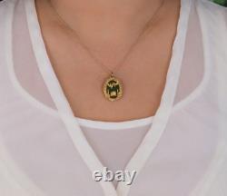 10k Yellow Gold Natural Jade Nugget Cabin Necklace 20 Chain
