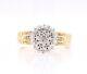 10kt Yellow Gold Ladies Diamond Cluster Nugget Ring Size 11, 5.4 Grams
