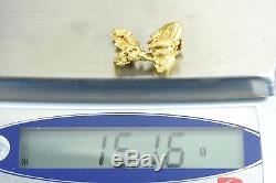 #1165 Large Natural Gold Nugget Australian 15.16 Grams Genuine