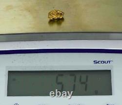 #1174 Natural Gold Nugget Australian 5.74 Grams Genuine