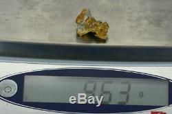 #1190 Australian Natural Gold Quartz Nugget 9.63 Grams Genuine