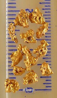 12 genuine, natural, Australian gold nuggets 1.65 gram