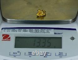 #1200 Natural Gold Nugget Australian 13.35 Grams Genuine