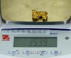 #1215 Large Natural Gold Nugget Australian 35.39 Grams Very Rare