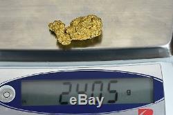 #1252 Large Natural Gold Nugget Australian 24.05 Grams Genuine