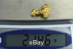 #1254 Large Natural Gold Nugget Australian 21.46 Grams Genuine