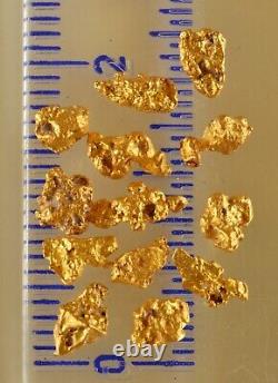13 small genuine, natural, Australian gold nuggets 2.15 gram