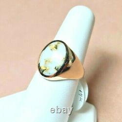 14K Natural Gold In Quartz with Natural Nuggets Ring sz 8