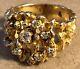 14k Solid Yellow Gold Natural Diamonds Men's Nugget Ring Size 11 10.7 Grams