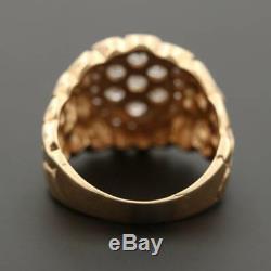 14K Yellow Gold 0.98 CTW Men's Diamond Nugget Ring size 10.5