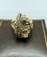 14k Yellow-gold 7.5g Nugget Ring With Dazzling Round Diamonds Ctw 0.25 Sz 4.75