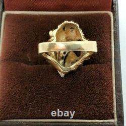 14K Yellow-Gold 7.5g Nugget Ring with Dazzling Round Diamonds CTW 0.25 SZ 4.75