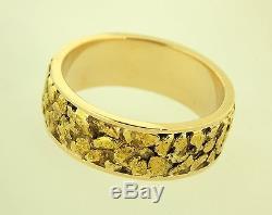 14K Yellow Gold & Alaskan Gold Natural Nugget Ring size 11.5 One of a Kind
