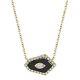 14k Yellow Gold Marquise Diamond Black Onyx Nugget Pendant Necklace Natural