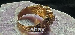 14k Gold Diamond Nugget Style Ring Sz 10