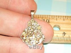 14k Gold Nugget Diamond Pendant Splash No Scrap 2.8 Gr
