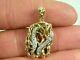 14k Gold Nugget Genuine Diamond Free Form Pendant For Necklace Custom Made