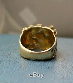 14k Mens Diamond 1TCW Yellow GOLD Pinkie Ring Size 8.75. Heavy duty. Lowest $$